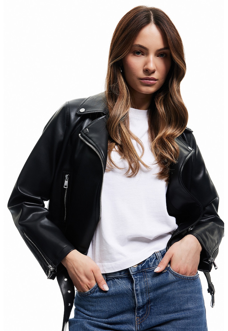 Jacheta biker din piele ecologica