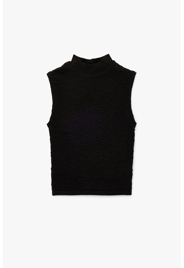 Bluza texturata cu guler inalt