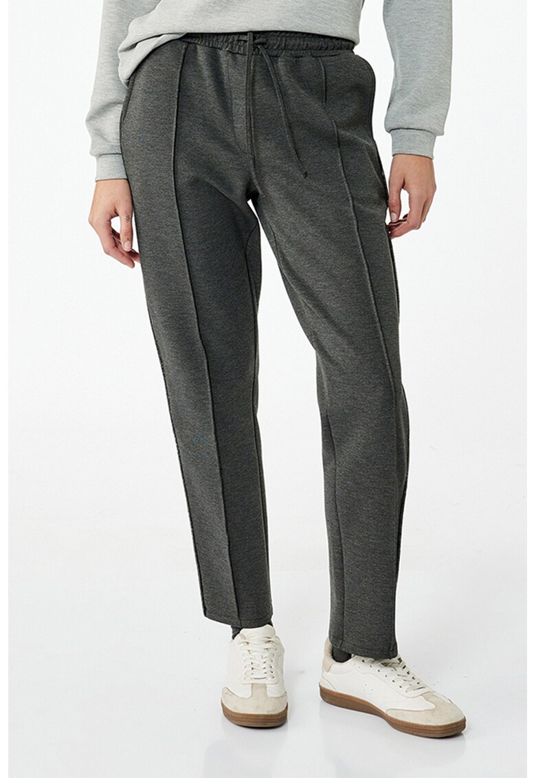 Pantaloni de trening cu snur si talie inalta
