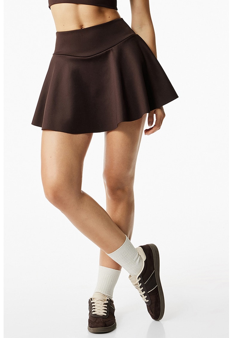 Fusta-pantalon scurta cu talie inalta si croiala evazata