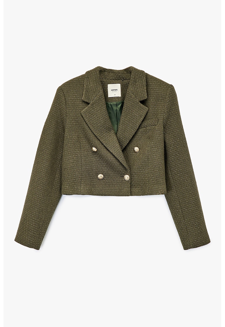 Sacou crop cu design doua randuri de nasturi