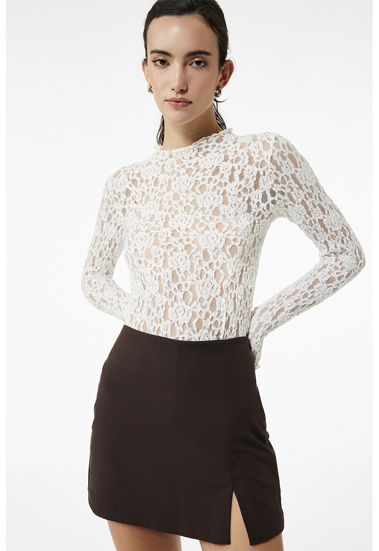 Bluza crop din amestec de bumbac