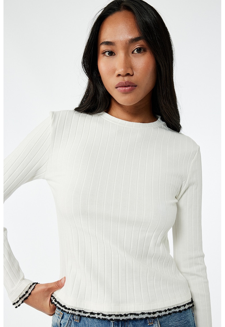 Bluza crop din amestec de bumbac