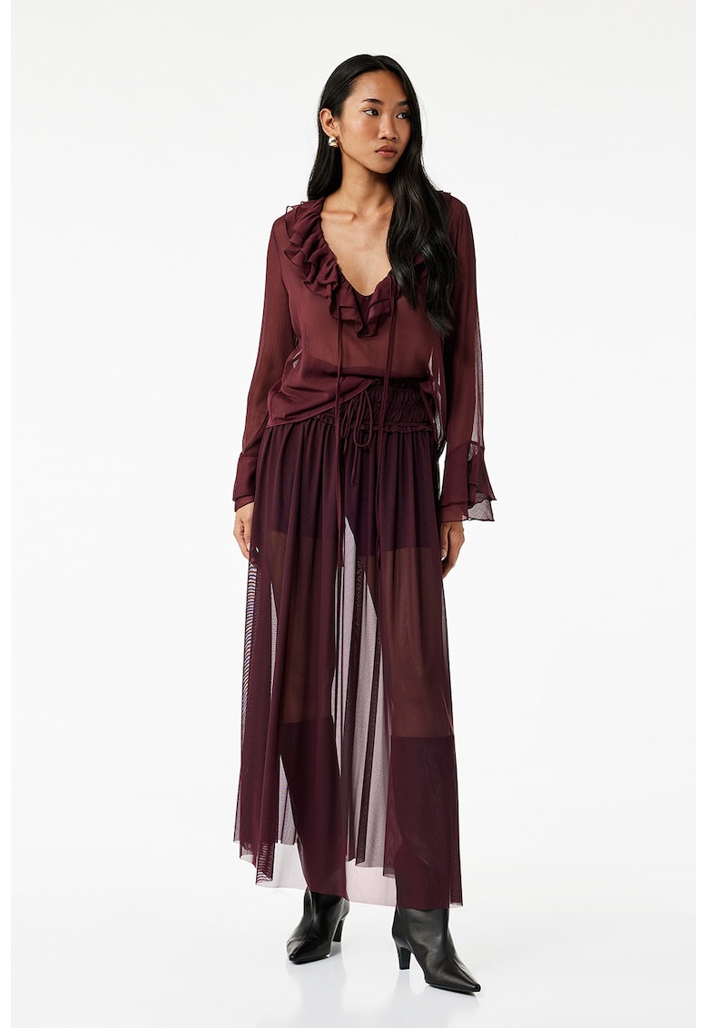 Bluza din sifon cu volane