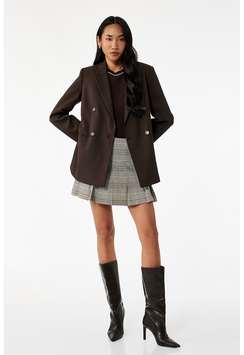 Fusta plisata cu model in carouri