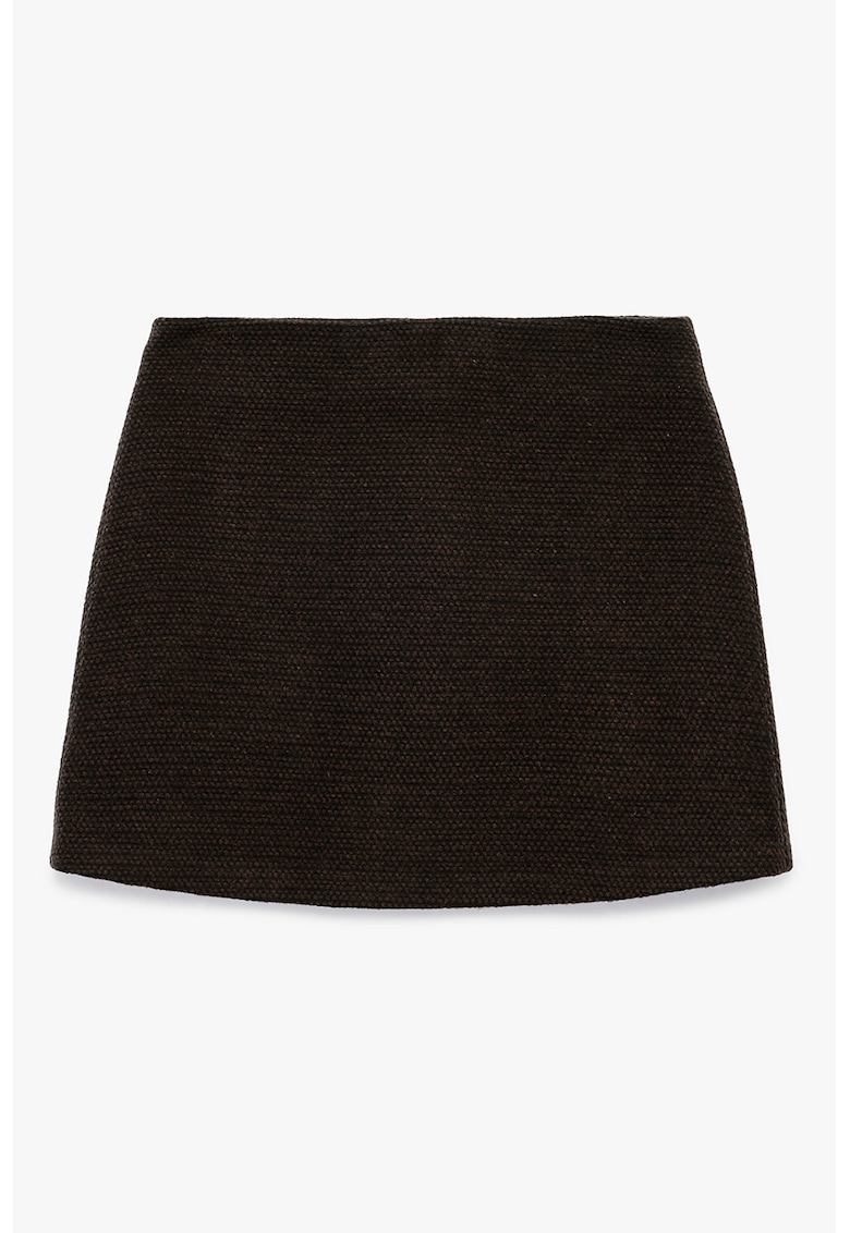 Fusta mini tricotata din amestec de lana