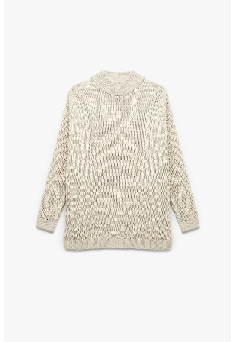 Pulover supradimensionat cu guler mediu