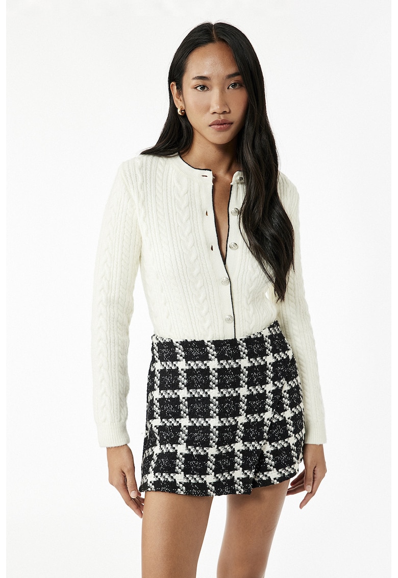 Cardigan din amestec de lana cu design torsade