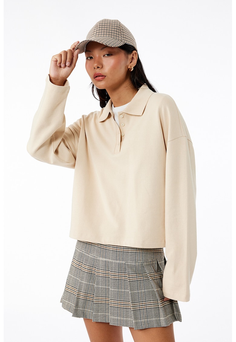 Bluza polo lejera din bumbac