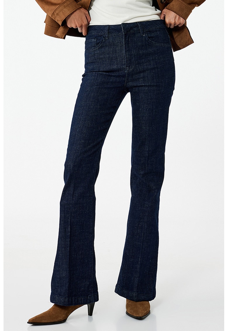 Blugi evazati cu talie medie - Bleumarin