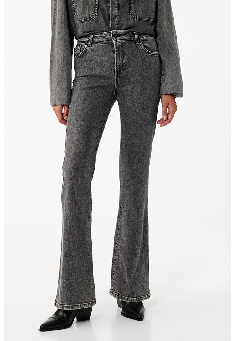 Blugi evazati cu talie medie - Gri deschis