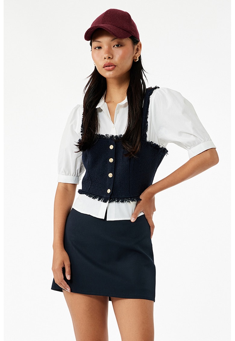 Bluza cu aspect 2-in-1 si maneci medii