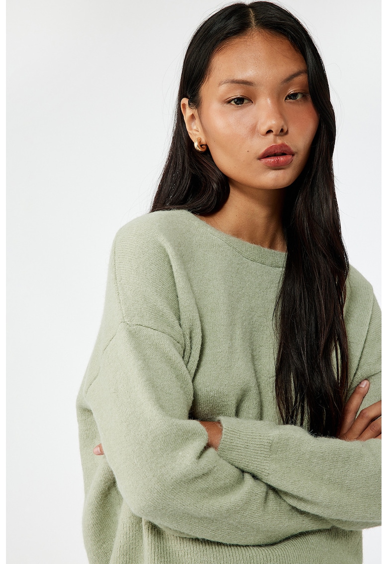 Pulover lejer crop verde pal