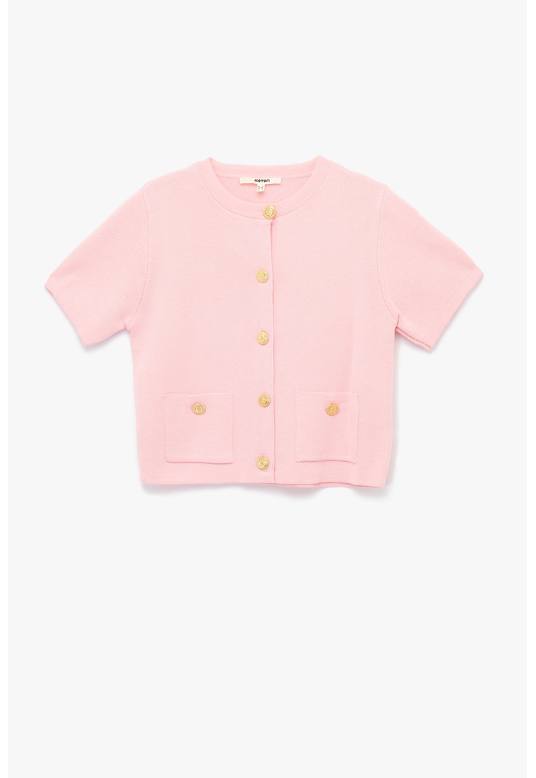 Cardigan cu nasturi si maneci scurte