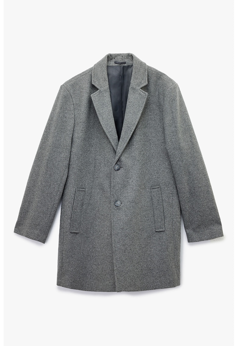 Palton cu buzunare laterale - Gri melange