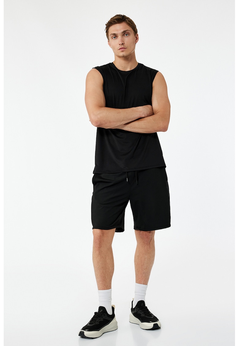 Pantaloni scurti cu talie elastica - Negru