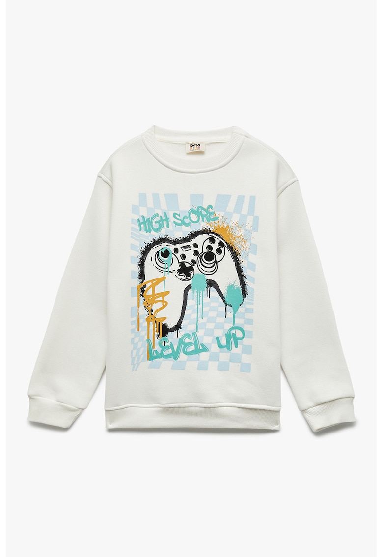 Bluza de trening cu decolteu la baza gatului si design grafic Bluza de trening cu decolteu la baza gatului si design grafic