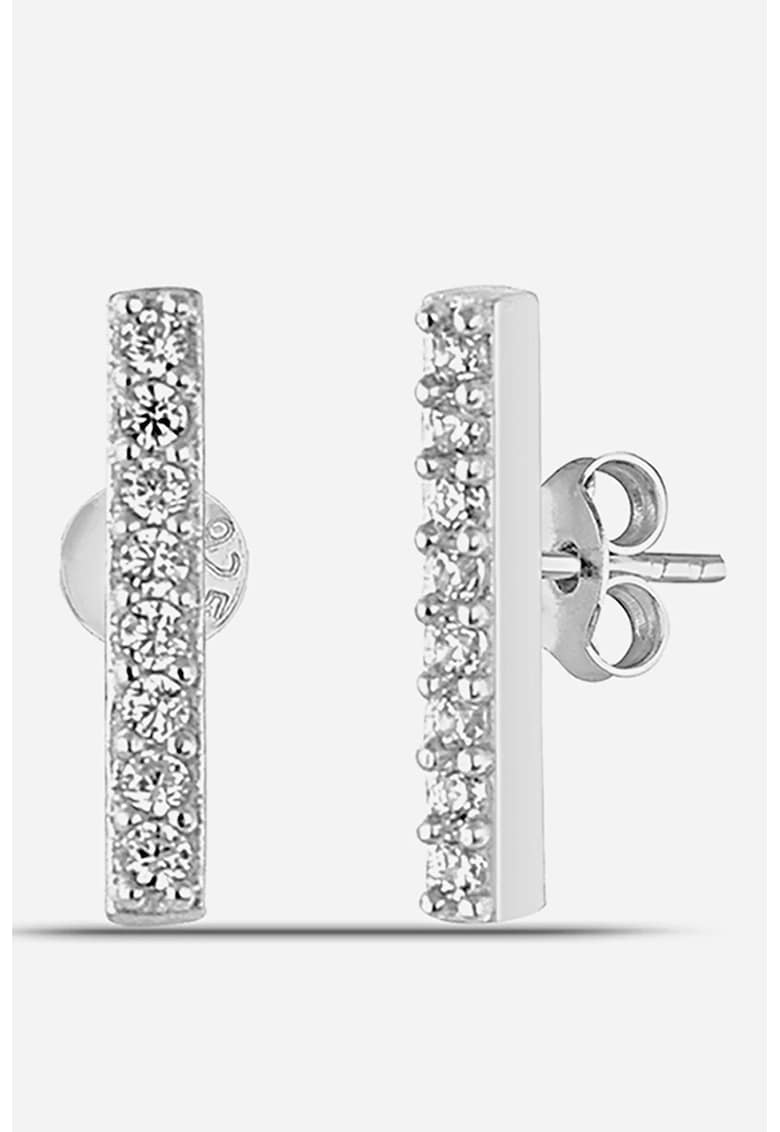 Cercei din argint veritabil 925 cu tija si zirconia