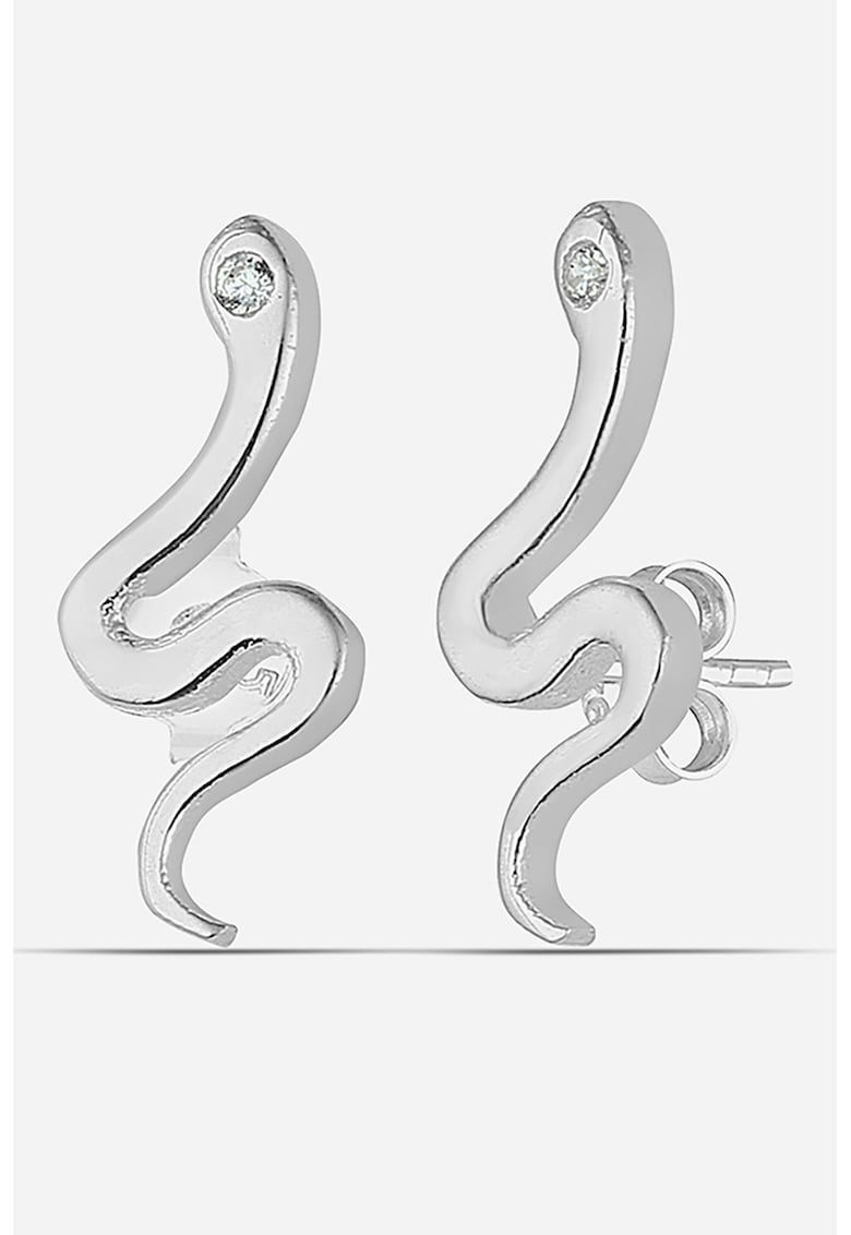 Cercei in forma de sarpe cu zirconia