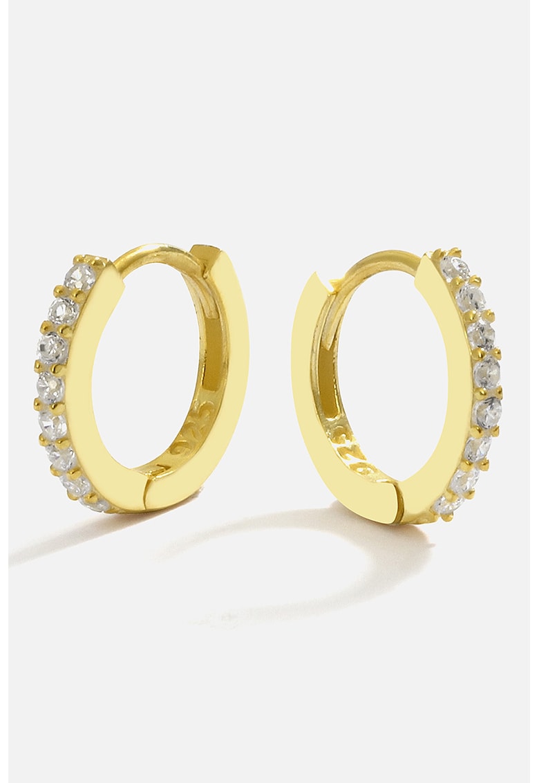 Cercei rotunzi din argint cu zirconia