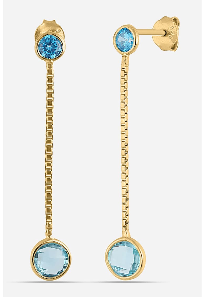 Cercei drop cu zirconia