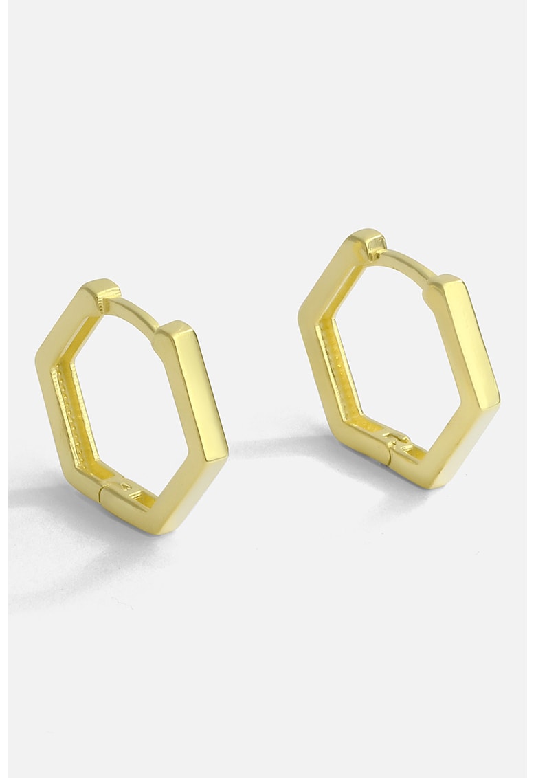 Cercei rotunzi hexagonali din argint