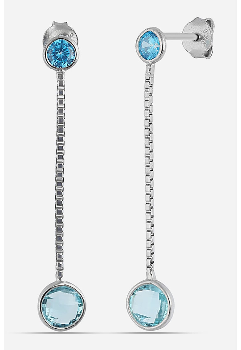 Cercei drop cu zirconia