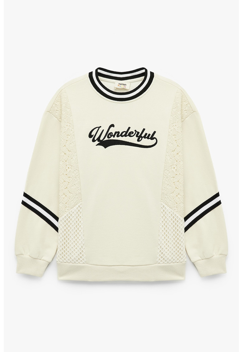 Bluza de trening regular-fit cu design text - Alb fildes