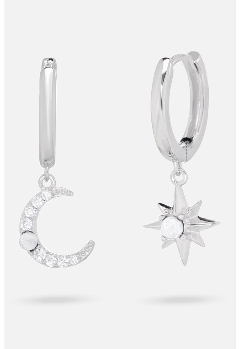 Cercei drop rotunzi din argint veritabil