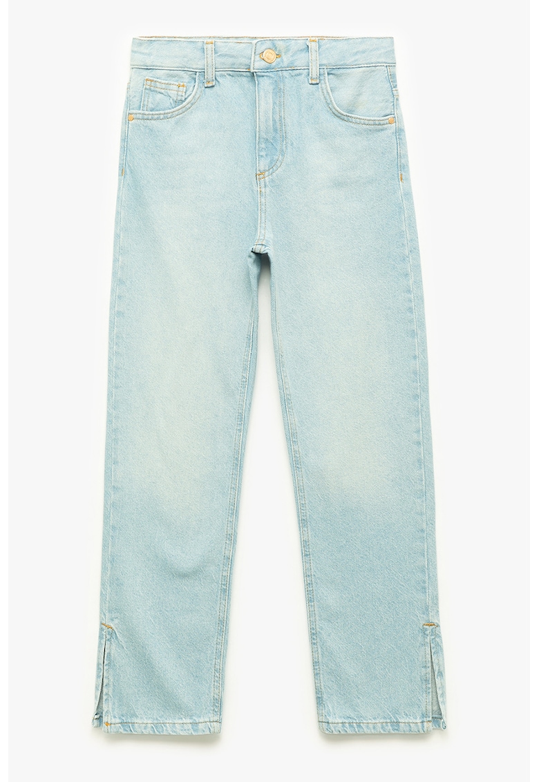 Blugi cu croiala dreapta si talie inalta