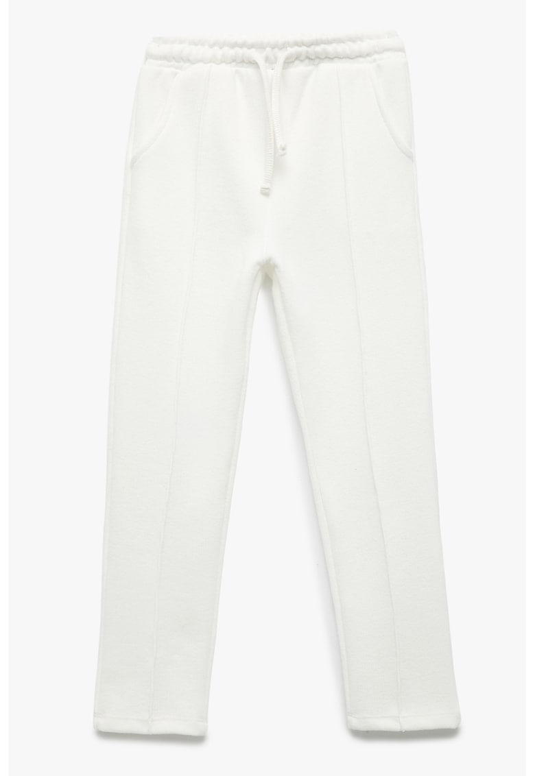 Pantaloni de trening cu model uni si snur de ajustare