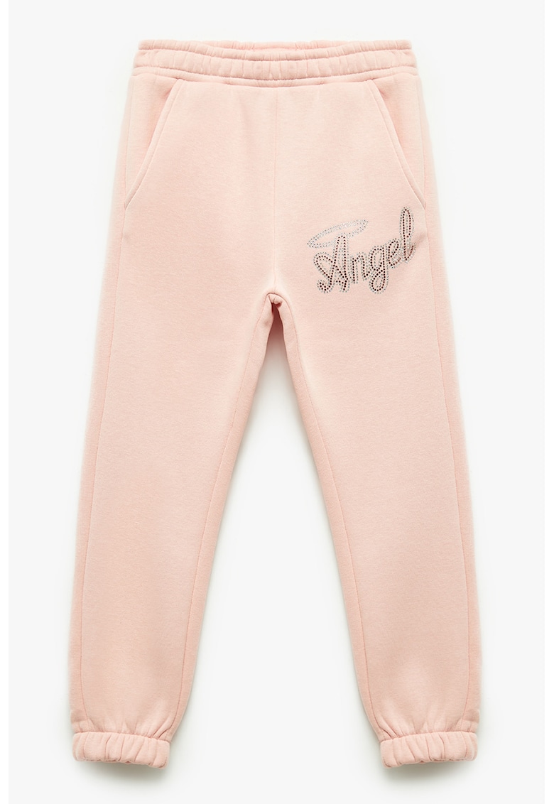 Pantaloni de trening din amestec de bumbac cu buzunare laterale Pantaloni de trening din amestec de bumbac cu buzunare laterale