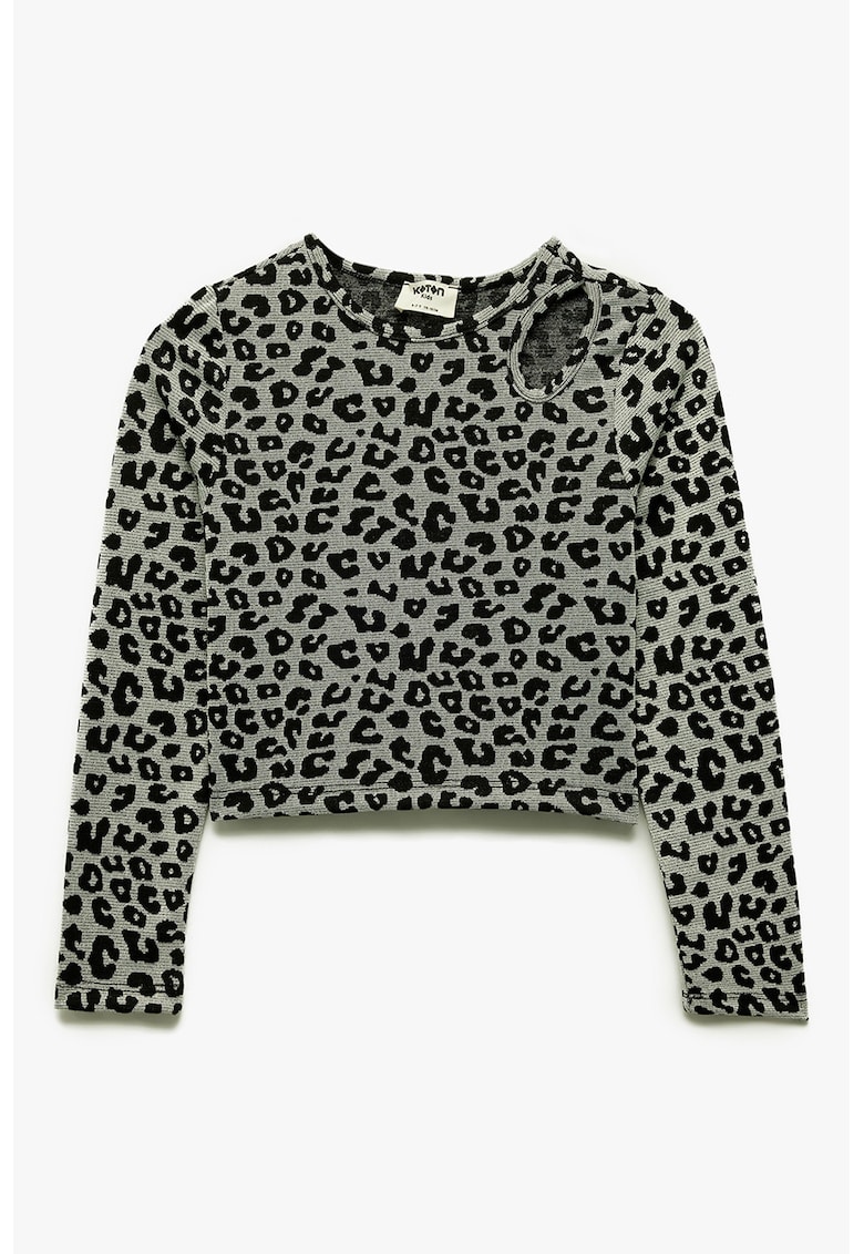 Bluza crop cu animal print