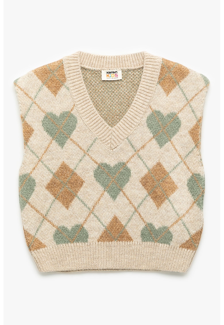 Vesta tricotata cu modele variate