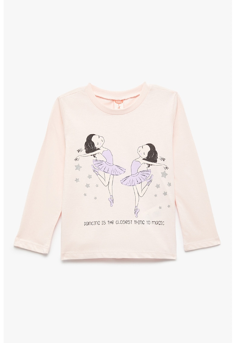 Bluza din bumbac cu imprimeu grafic si text