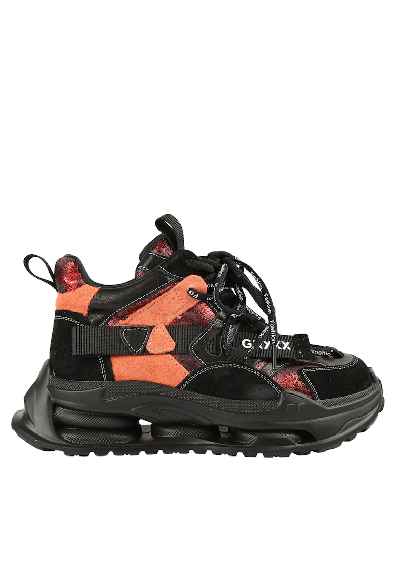 Tenisi sport - dama - 36889A negru - piele intoarsa