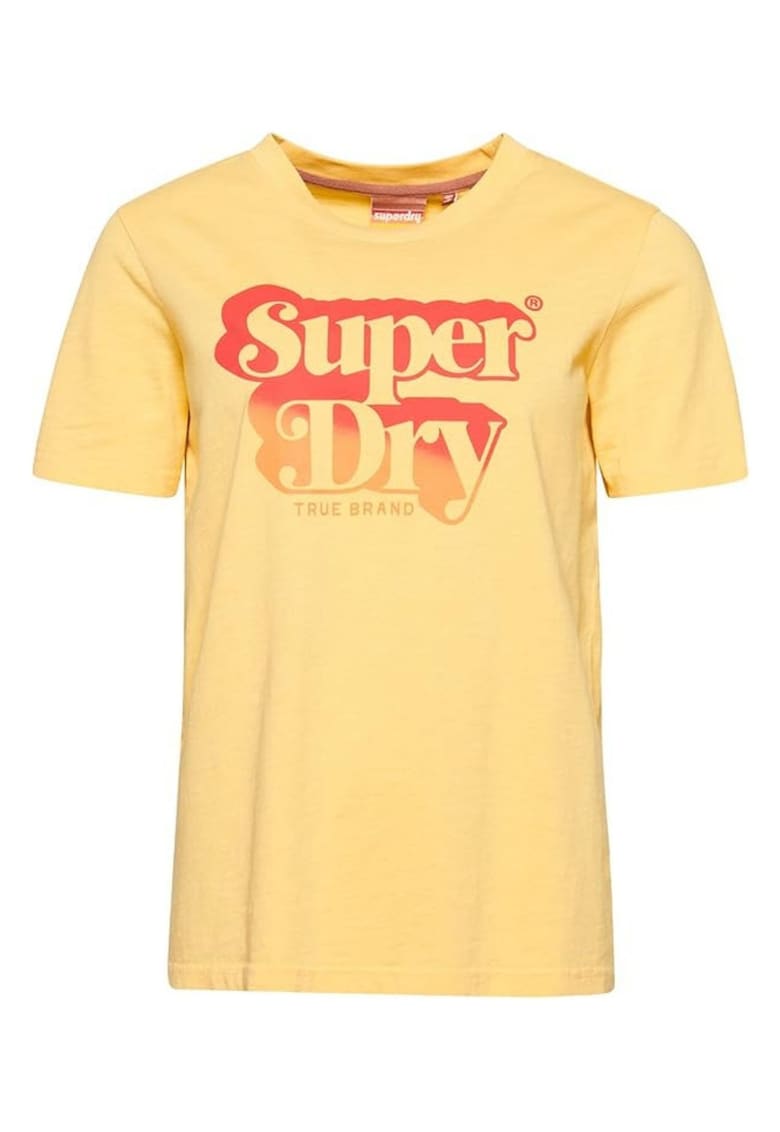 Tricou dama Superdry - bumbac - galben Tricou dama Superdry - bumbac - galben
