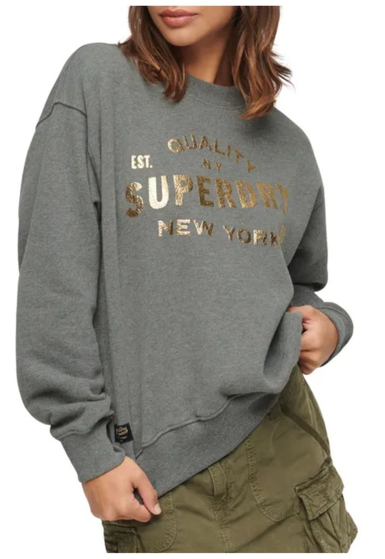 Bluza sport cu logo cu maneci cazute