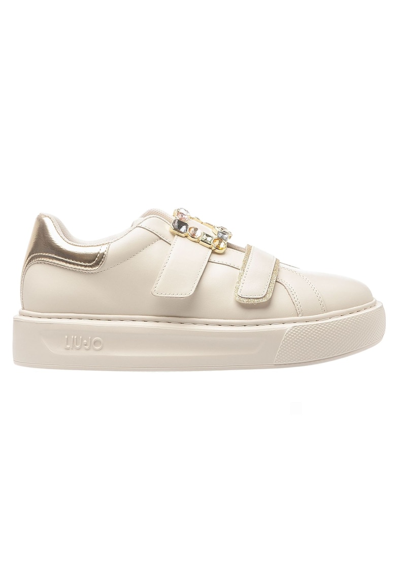 Adidasi  Kylie 20 - pentru femei - crem - piele naturala - cu velcro -
