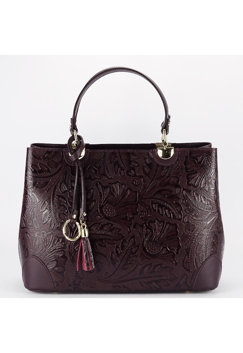 Geanta bordo inchis din piele naturala 8952 122 18098