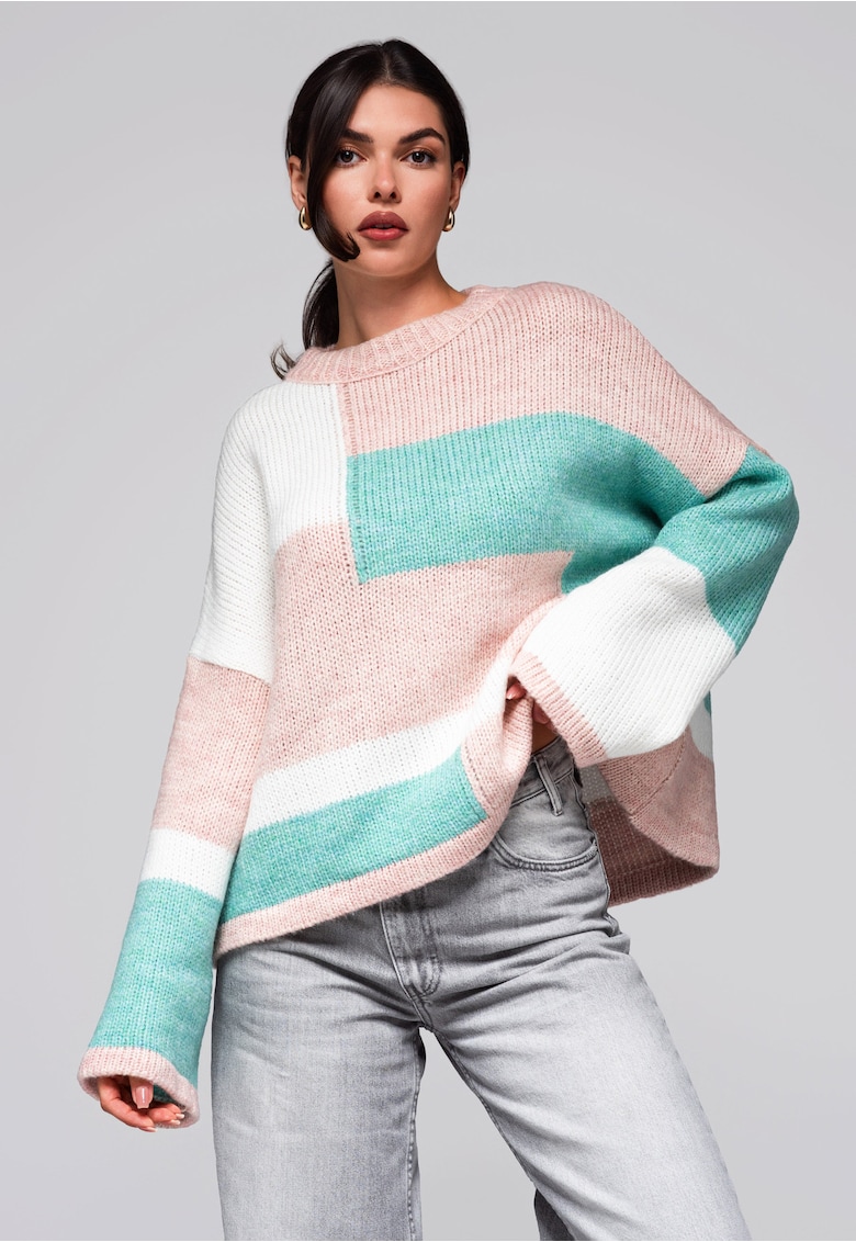 Pulover colorat LW-SWSW-0108 - Roz deschis
