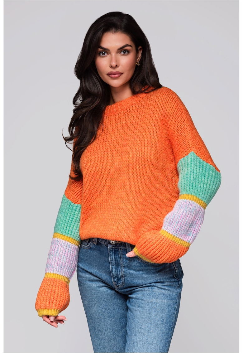 Pulover cu dungi pe maneci LW-SWSW-0107