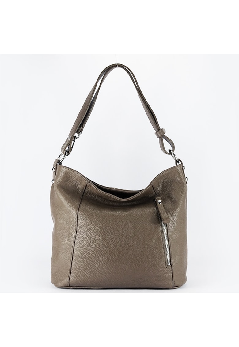 Geanta dama taupe din piele naturala 8913 131 Maro taupe