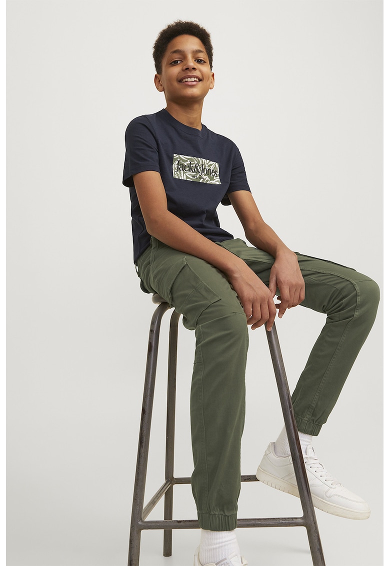 Pantaloni cargo din amestec de bumbac organic