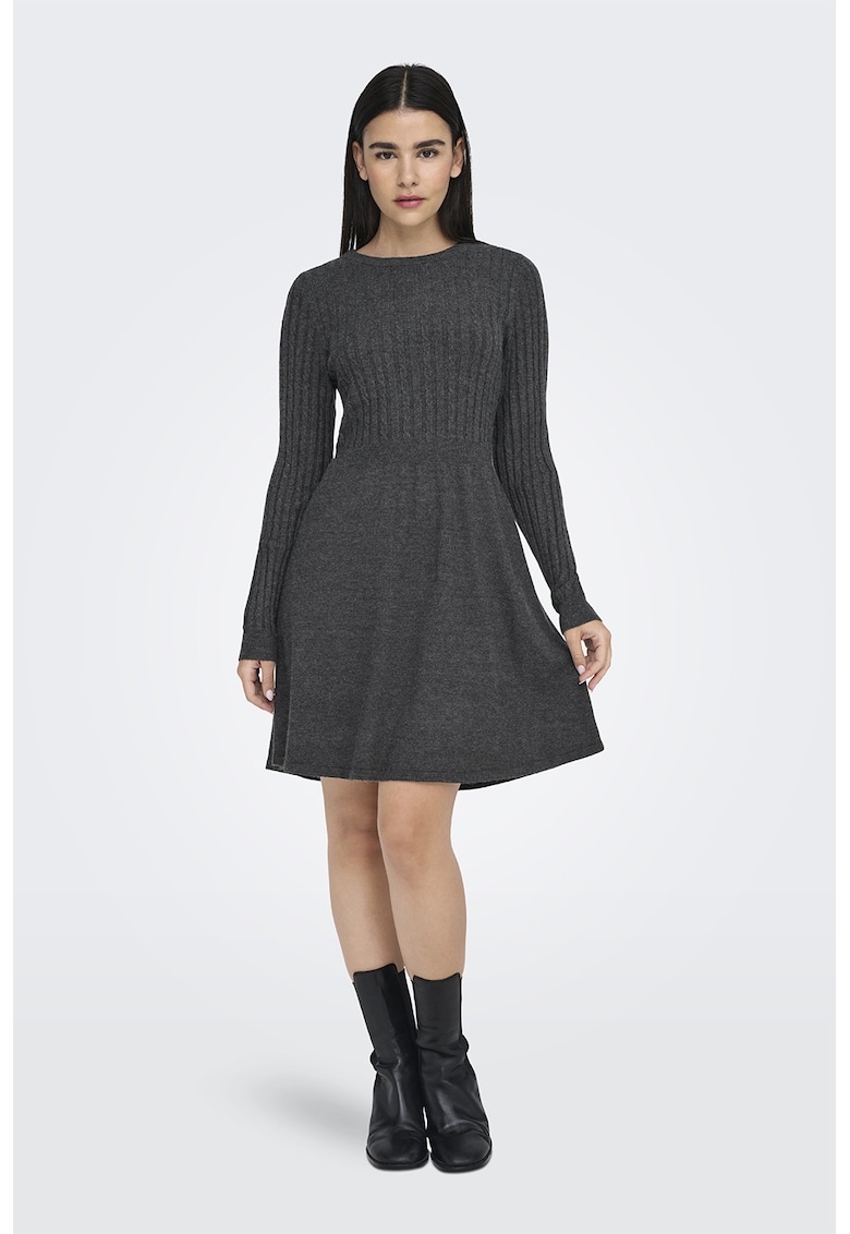 Rochie mini striata cu maneci lungi