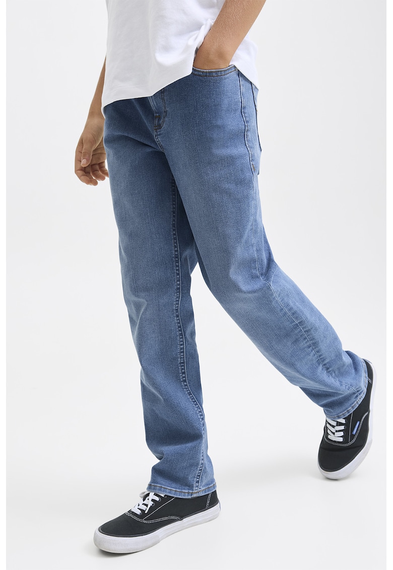 Blugi regular fit cu aspect decolorat - Albastru pastel