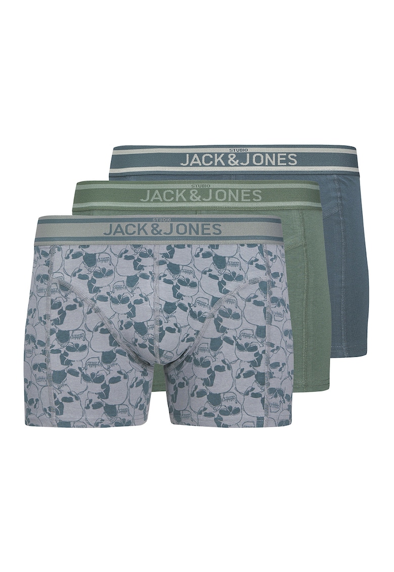 Set de boxeri cu model uni si imprimeu - 3 perechi