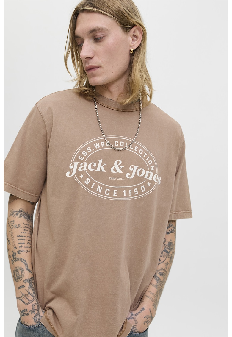 Tricou cu imprimeu si maneci cazute