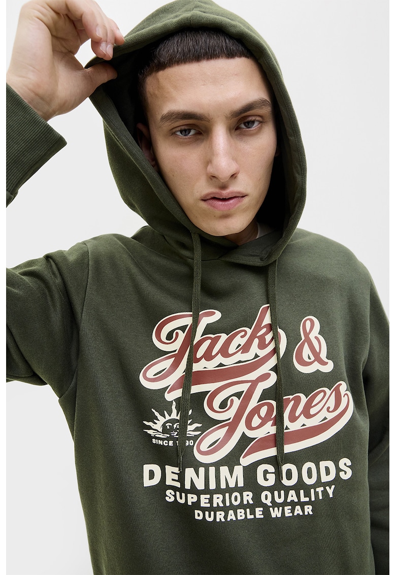 Hanorac din amestec de bumbac organic cu logo