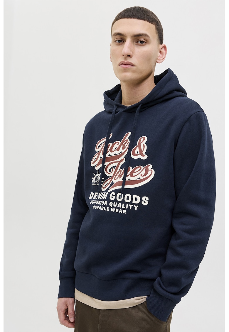 Hanorac din amestec de bumbac organic cu logo